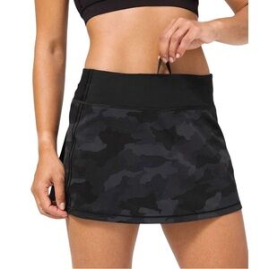 ✅🛑 SOLD - Lululemon Pace Rival Mid Rise Skirt 365 Camo Deep Coal Black Sz 6